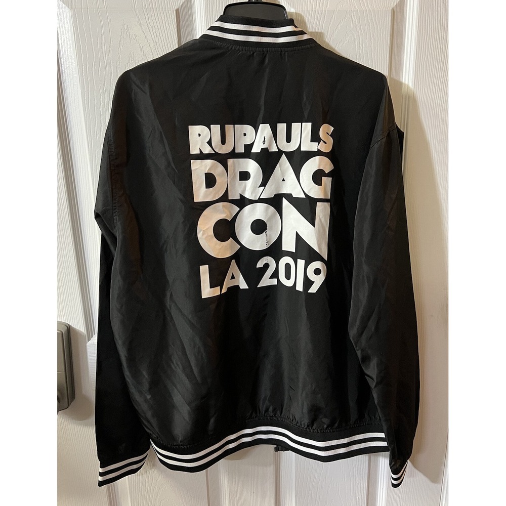 XL Rupauls Drag Con NYC 2019 Black‎ VIP Bomber Varsity Jacket Drag Queen Race #2